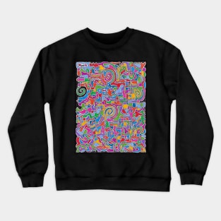 Colorful Shapes Maze Crewneck Sweatshirt